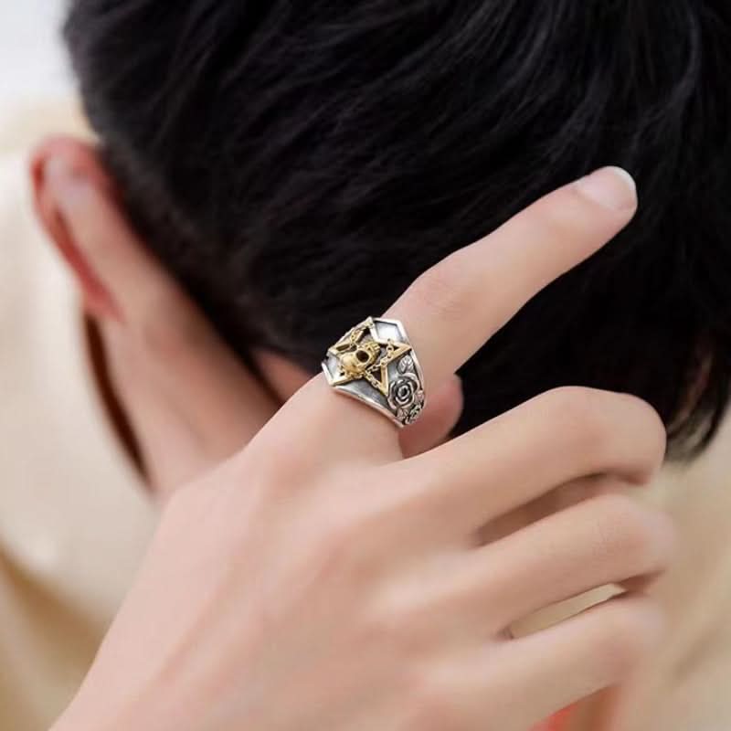 Punk Skull & Star Ring for Men – Retro Gothic Zinc Alloy Jewelry