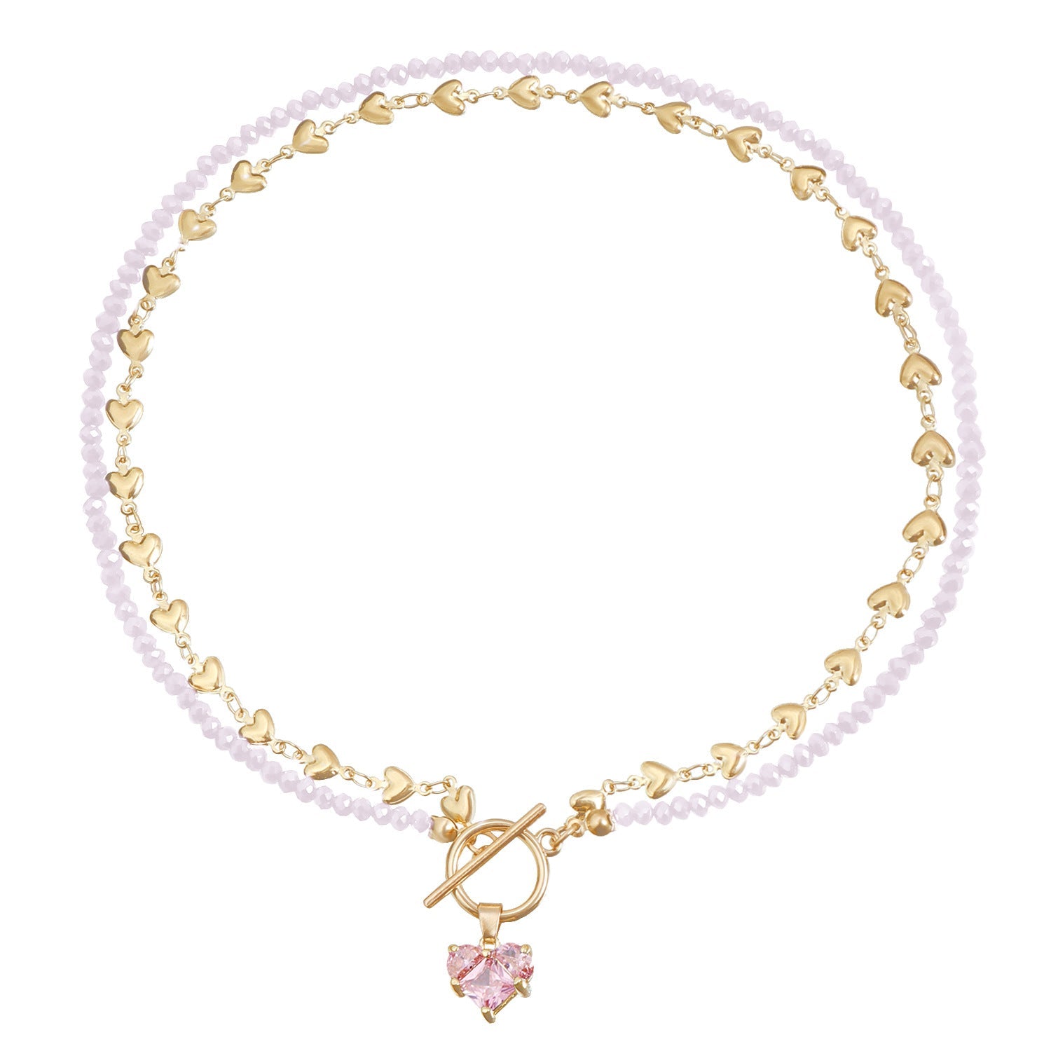 Zircon Heart Pendant Necklace for Women – Diamond-Inspired Clavicle Chain