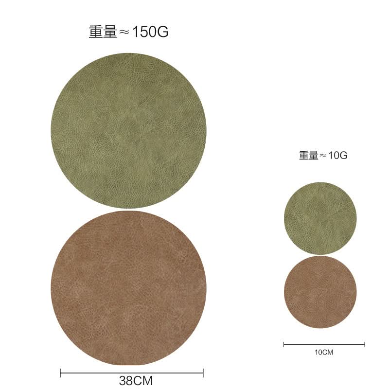 Nordic Style Leather Placemats & Coasters