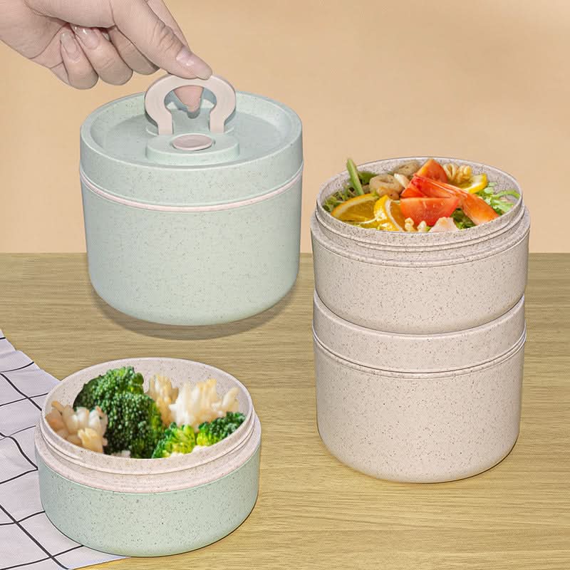 Microwave-Safe Japanese Round Lunch Box with Tableware