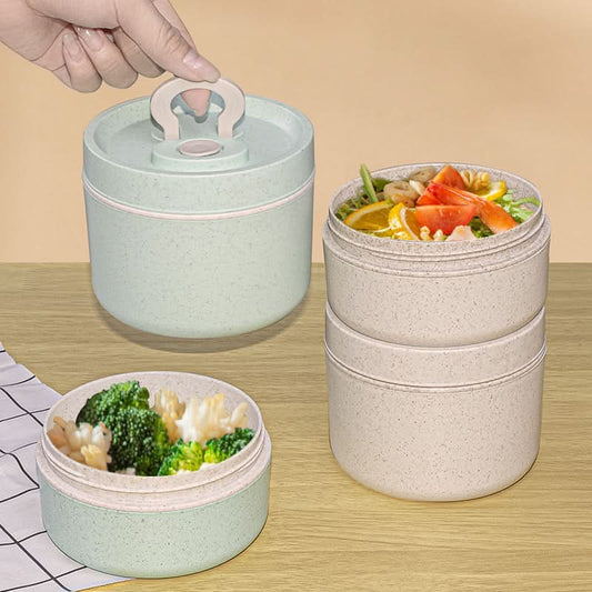 Microwave-Safe Japanese Round Lunch Box with Tableware