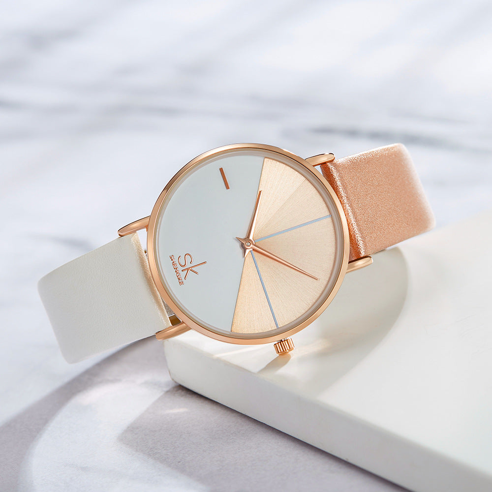 SK Women’s Quartz Watch – High-End Thin Strap Fashion Analog Timepiece