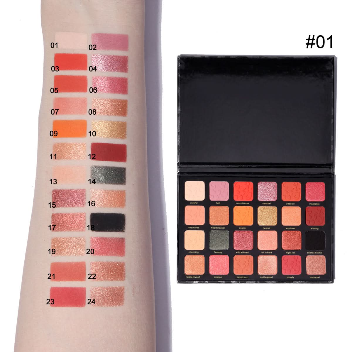 24-Color Leopard Eyeshadow Palette – Chameleon Matte & Pearlescent Shades