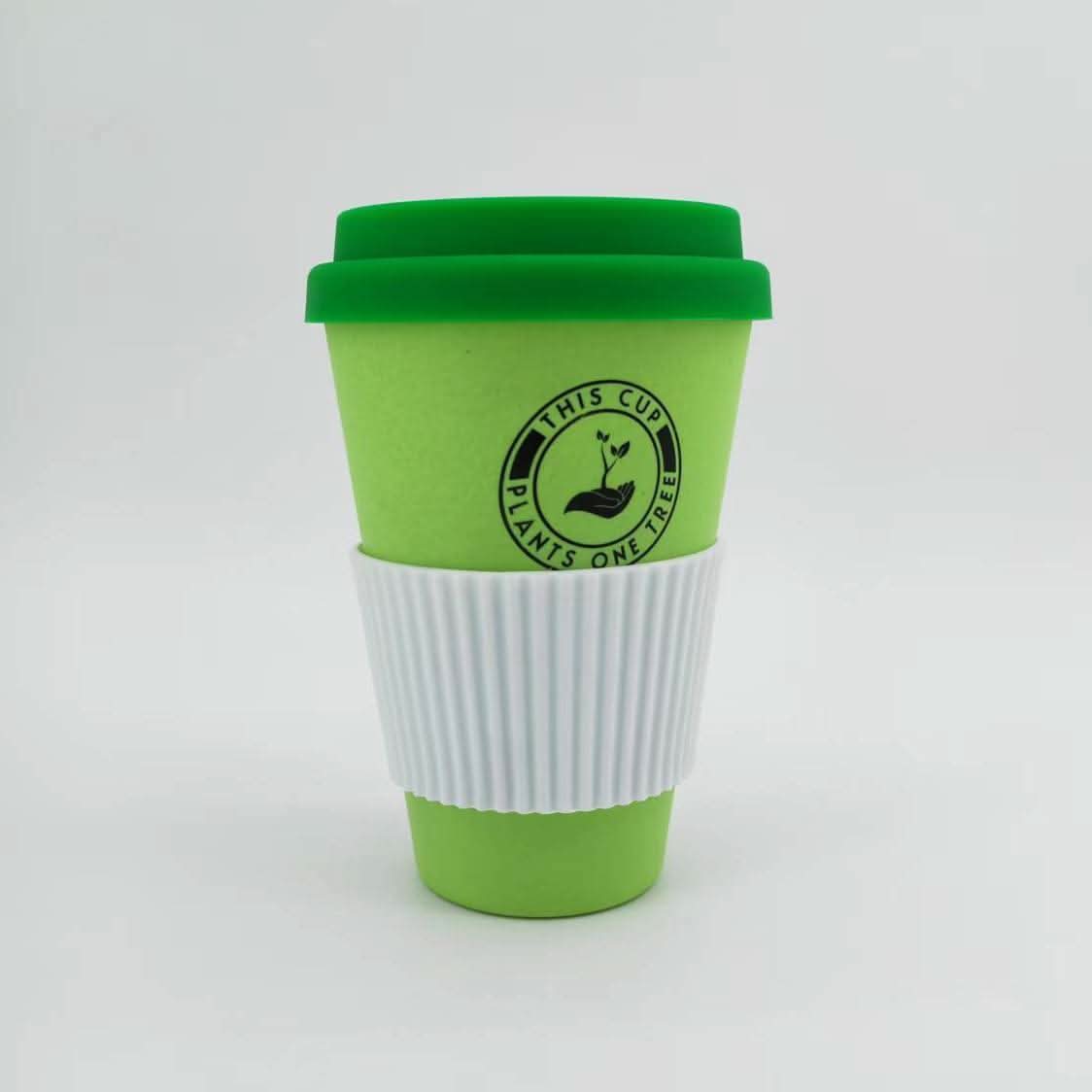 Eco-Friendly Bamboo Fiber Coffee Cup – Biodegradable, Leakproof Travel Mug (470ML)