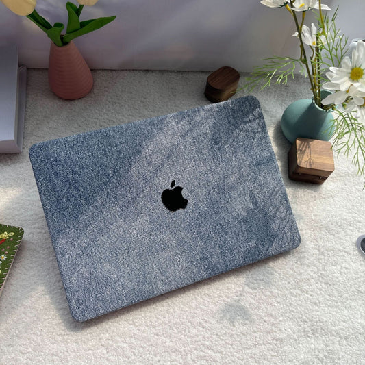 MacBook Air/Pro Protective Case – PU Leather, Blue Denim