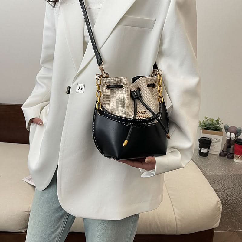 Women's Trendy Canvas Bucket Bag – With Magnetic Clasp