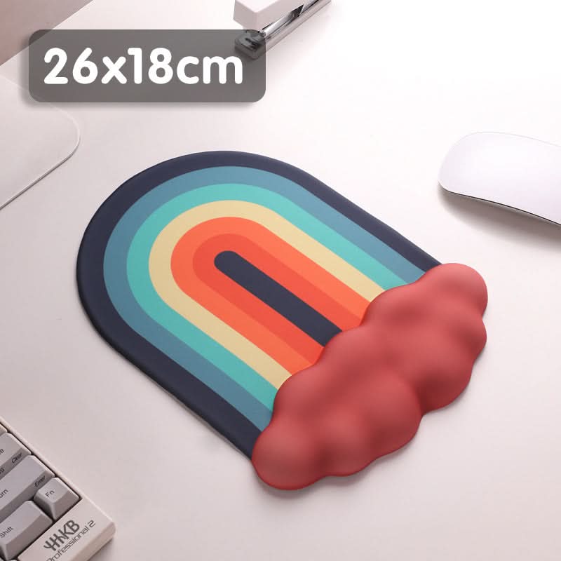 Cloud Rainbow Silicone Wrist Mouse Pad with Memory Foam