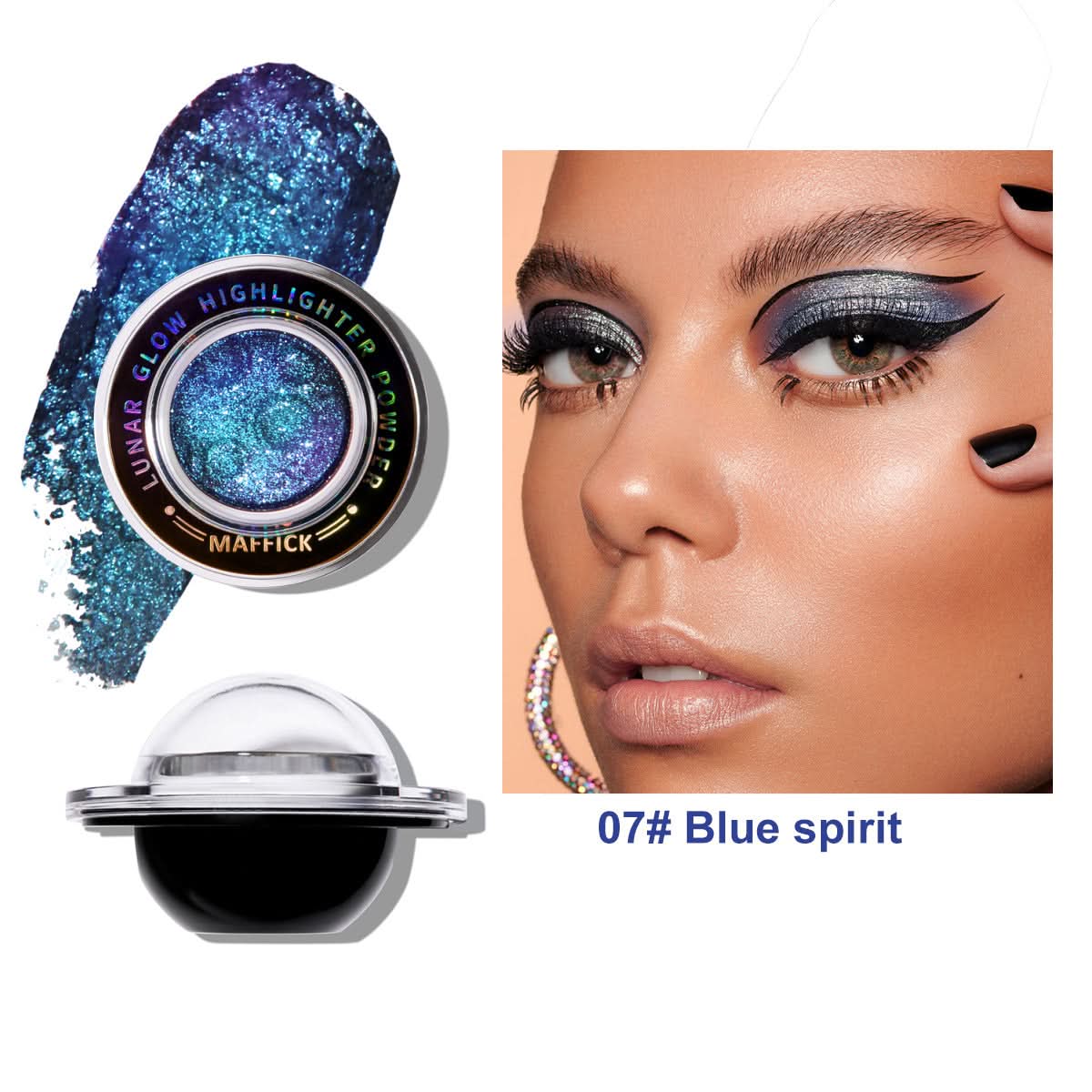 Maffick Planet Highlight Powder –Fine Flash Highlighter, Natural Body & Face Brightener