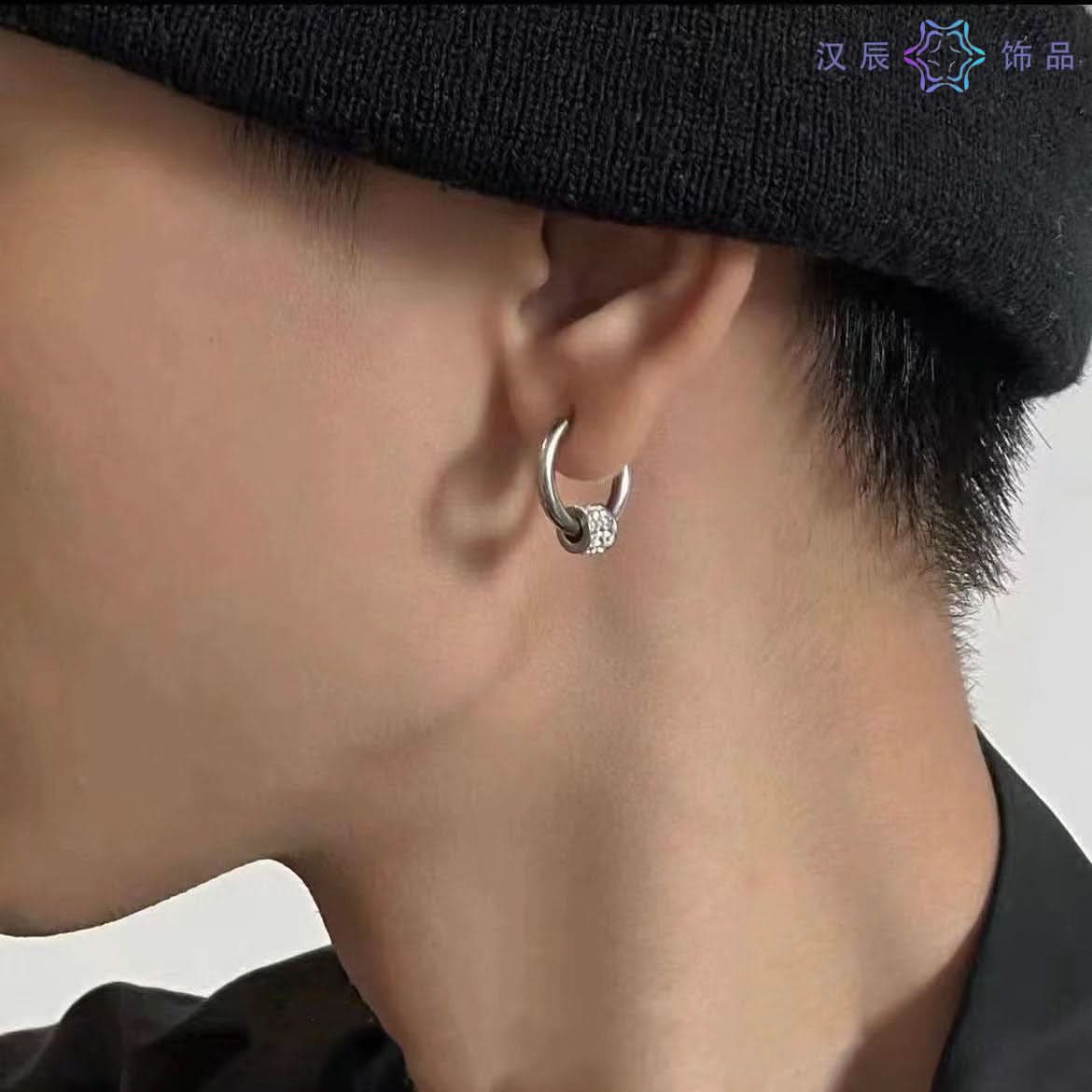 Men’s Trendy Zircon Pendant Earrings – Hypoallergenic Design