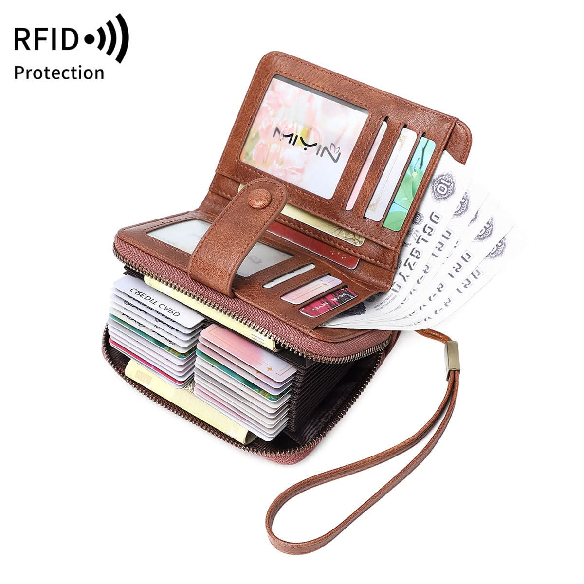 Women's Retro Style RFID Blocking Short Wallet – Card Holder