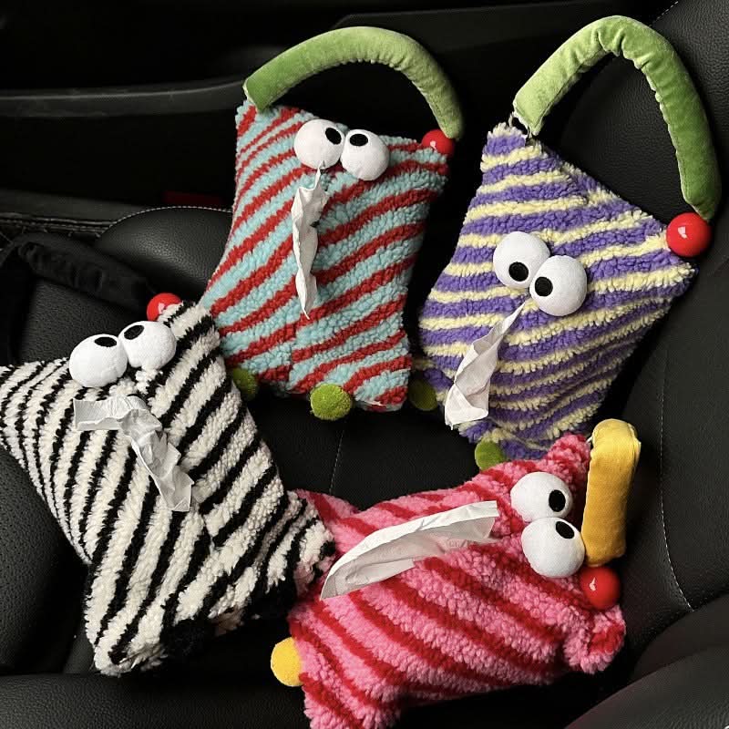 Cartoon Monster Plush Tissue Box for Car