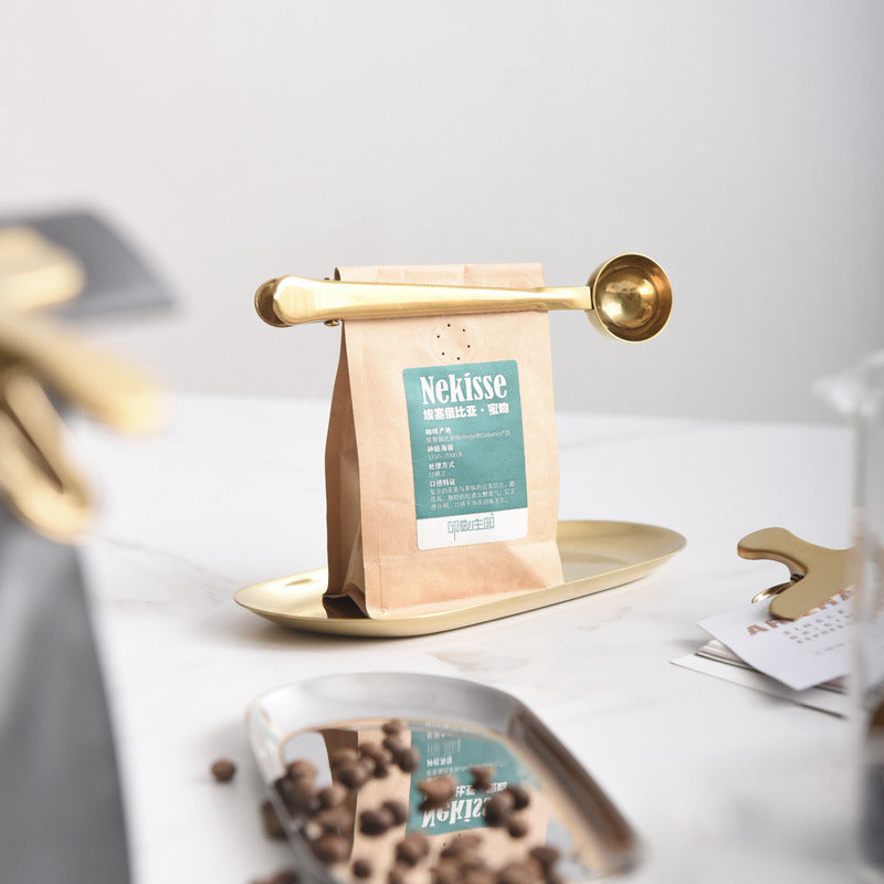 Stainless Steel Coffee Measuring Spoon with Bag Clip – 2-in-1 Coffee Scoop