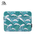 Ocean Swell Printed Laptop Sleeve – Dual Compartment Case for 11–15 Inch MacBook & More