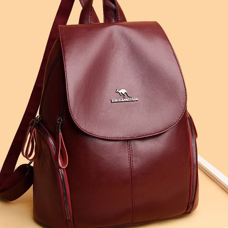 Women's Stylish Leather Backpack – Anti-Theft Travel Bag for Daily Use
