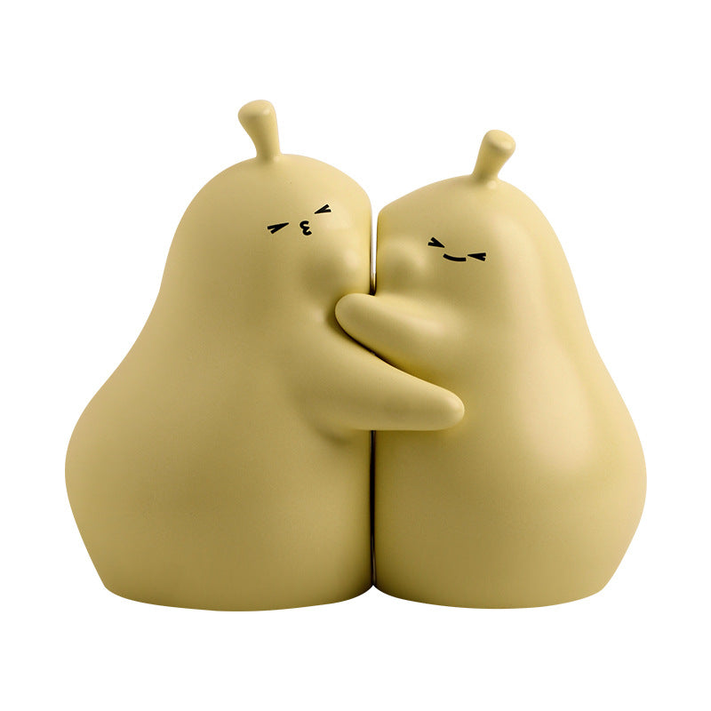 Never Divide Pear Bookends – Ceramic Desk Accessory for Bookshelves