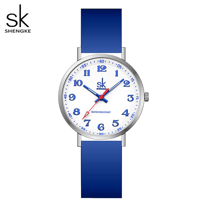 SK Women’s Sports Quartz Watch – Waterproof Silicone Strap, Lightweight Wristwatch