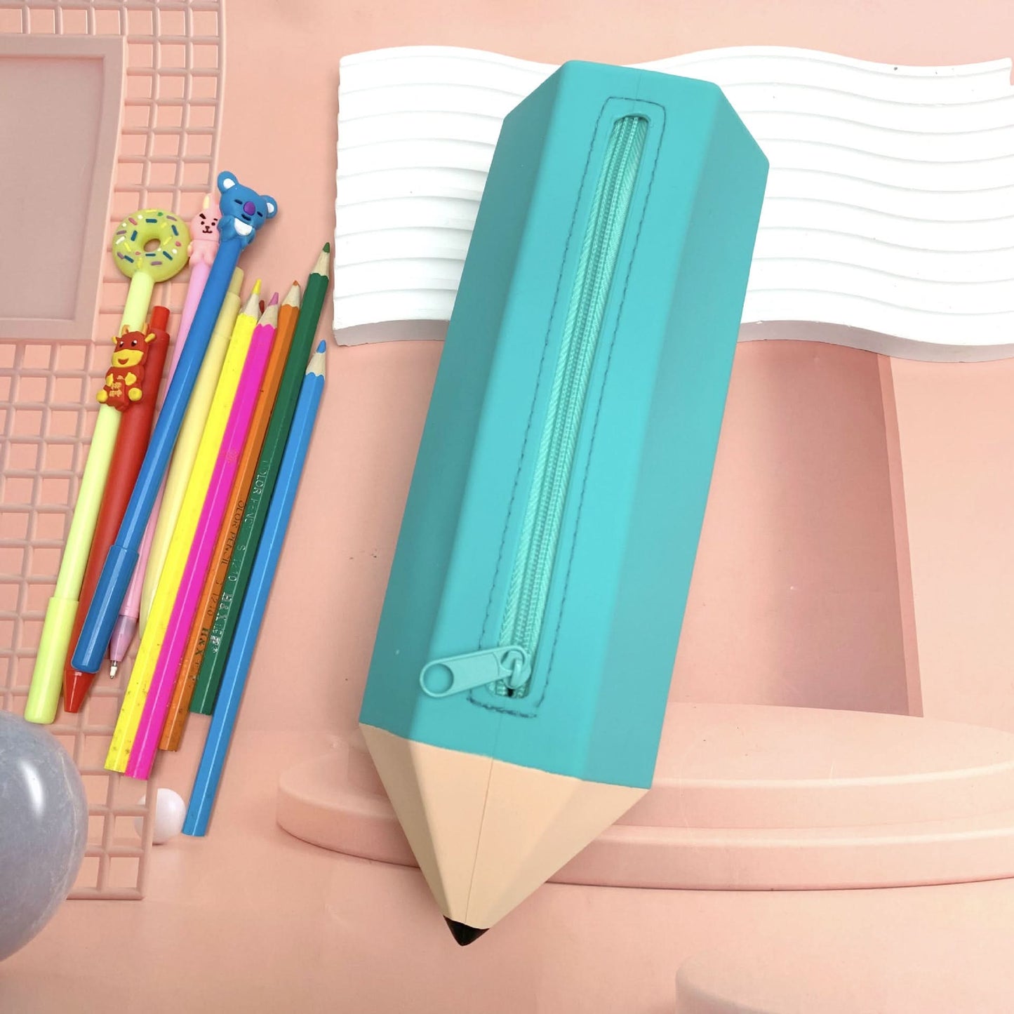 Silicone Pencil Case with Zipper Closure