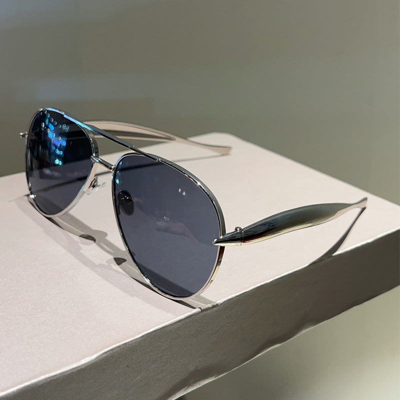Aviator Metal Double-Bridge Sunglasses | Trendy Unisex Fashion Eyewear for Street Style