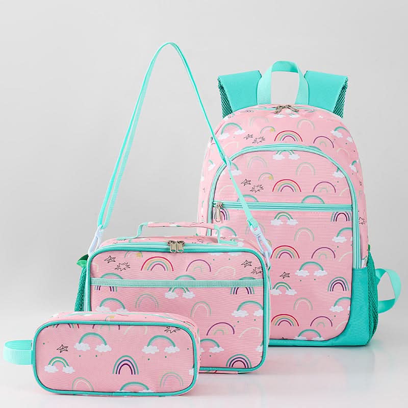 Cute Kids School Backpack Set – Oxford Cloth School Bag with Lunch Bag & Pencil Case (3-piece)
