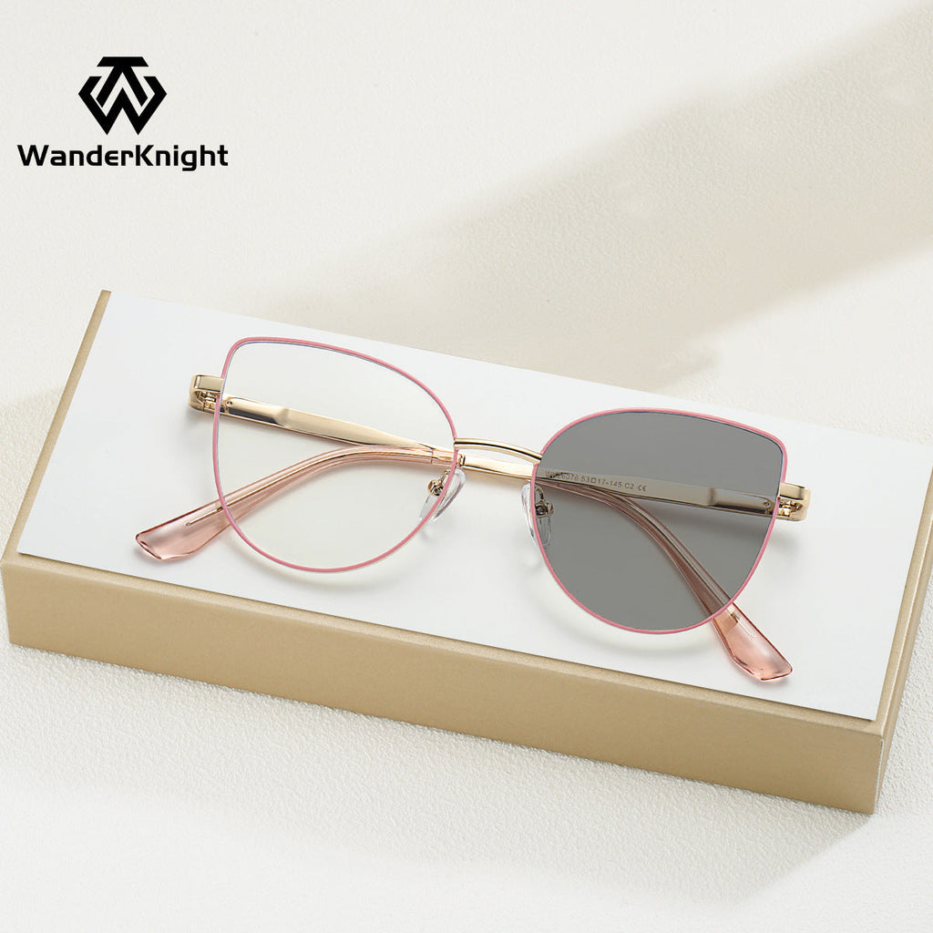 Women's Stylish Photochromic Cat-Eye Glasses – Anti-Blue Light Full Frame Eyewear