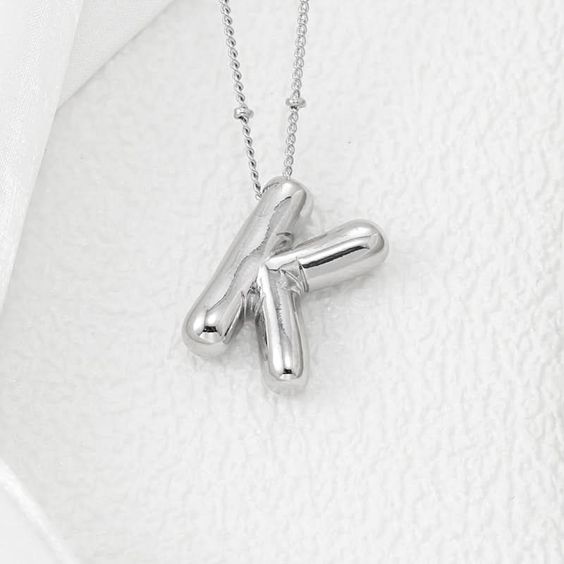 Silver-Plated Alphabet Pendant Necklace – Hip-Hop Style