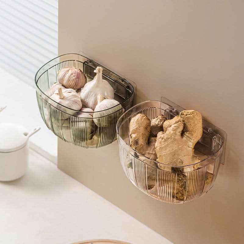 Hanging Storage Basket - Adhesive Wall-Mounted Kitchen Organizer (Set of 2pcs.)