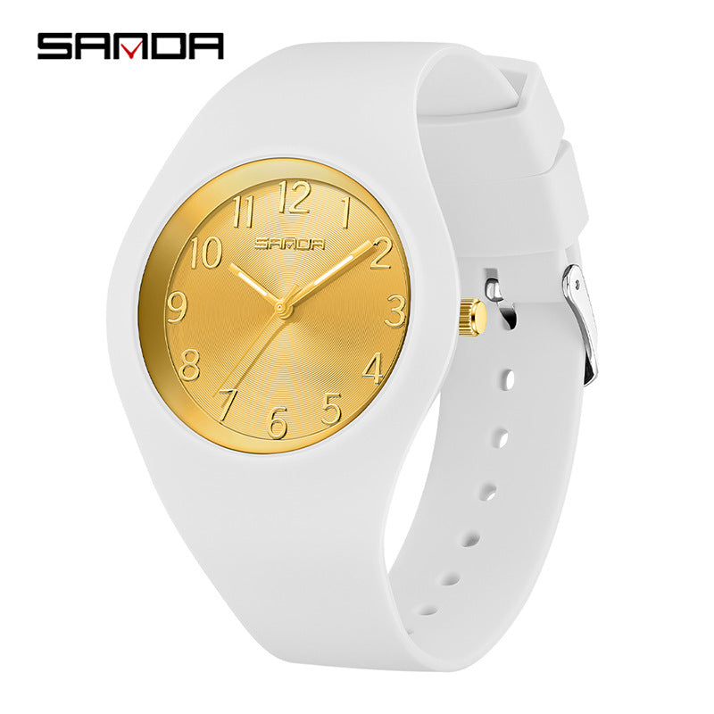 Sanda Slim Sports Watch – Waterproof Silicone Quartz Watch for Men and Women