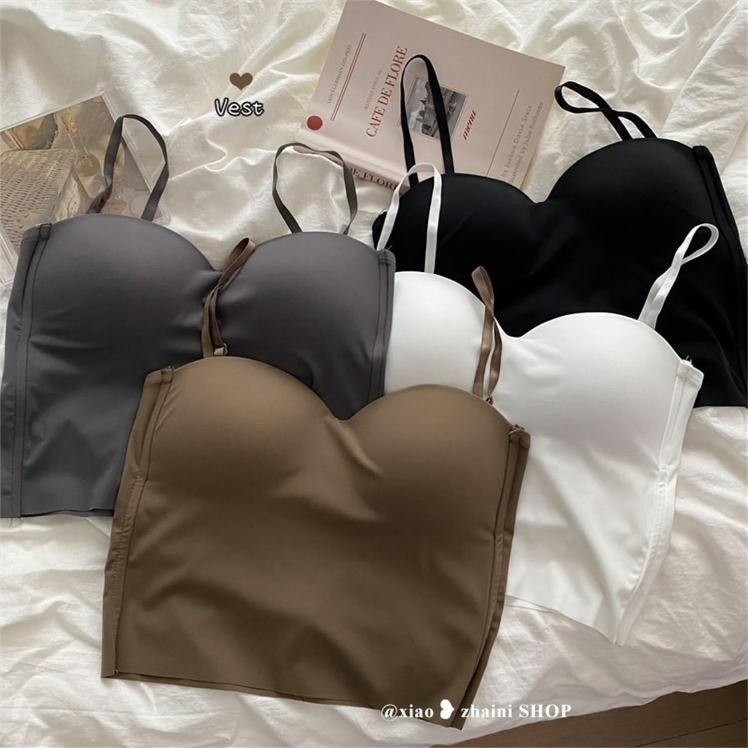 Ice Silk Yoga Camisole with Built-In Bra