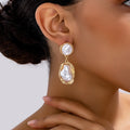 Baroque Pearl Earrings for Women – Alloy Retro Geometric Fashion Jewelry