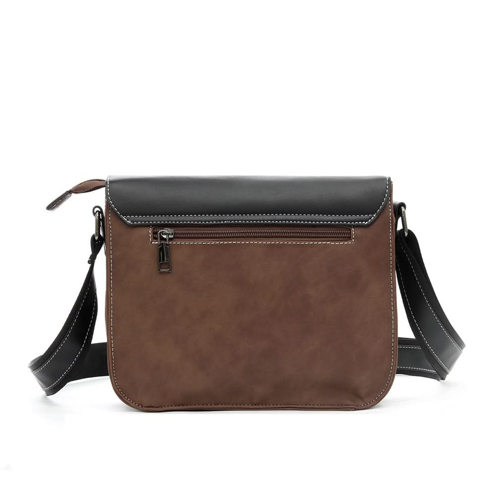 Men's Frosted PU Leather Shoulder Bag – Multi-Pocket