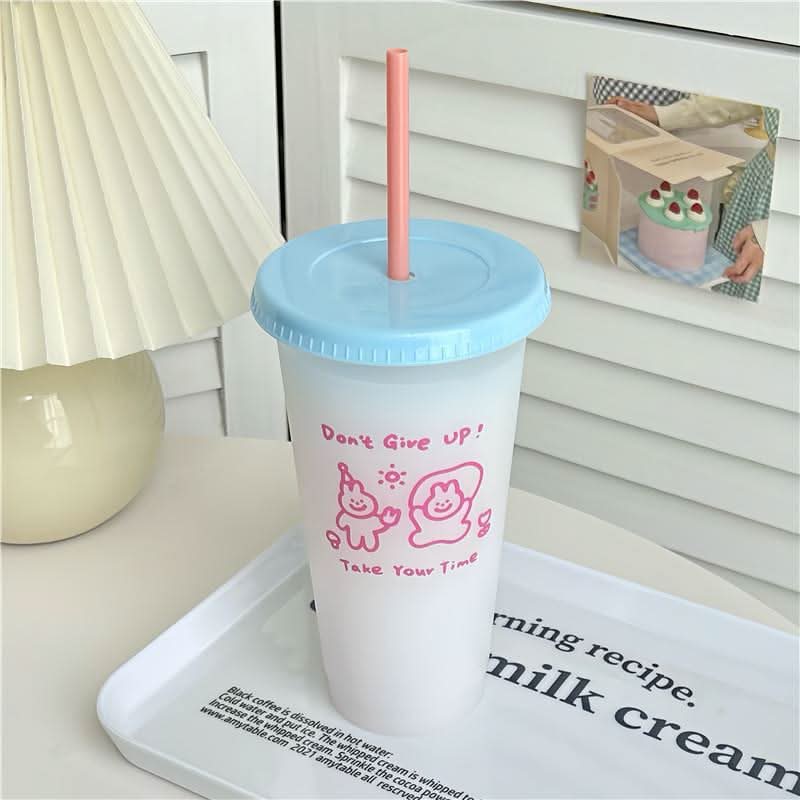 Korean Cartoon Puppy Travel Coffee Tumbler
