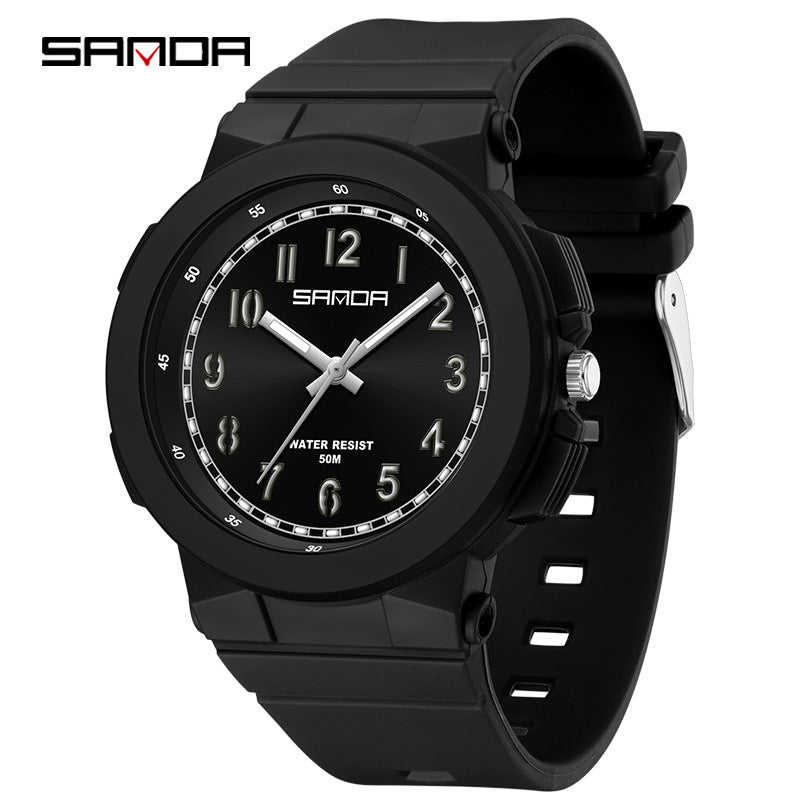 Sanda Colorful Light Watch – Waterproof Luminous Quartz Watch for Students and Kids