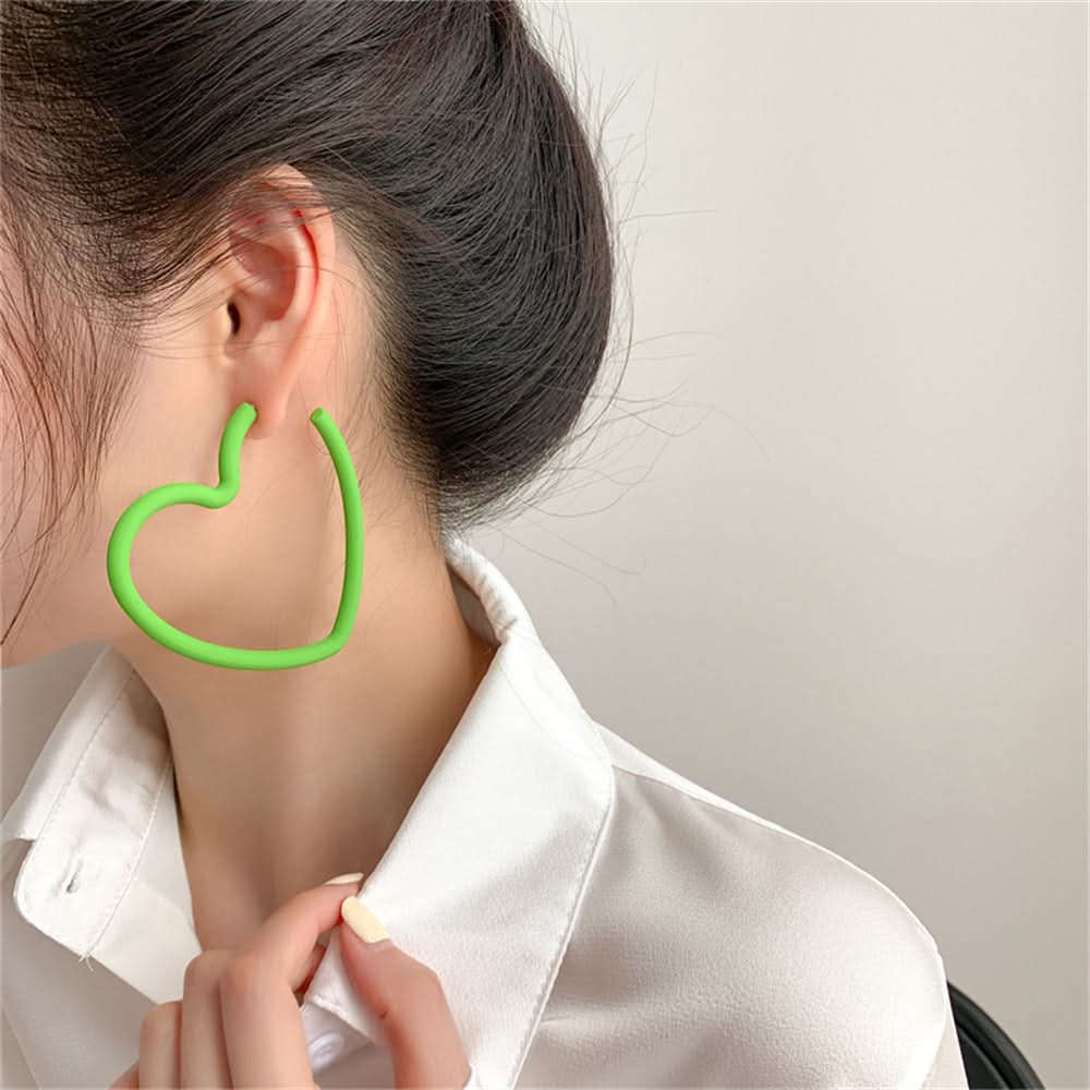 Candy Color Love Earrings - Acrylic Open Hoop for Women