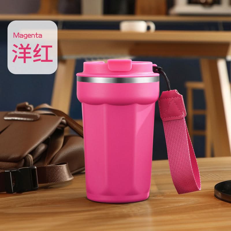 Stainless Steel Vacuum Insulated Coffee Tumbler – Portable Mug with Handle