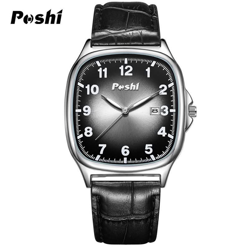 Men’s Retro Square Quartz Watch –  Luminous Display & Calendar