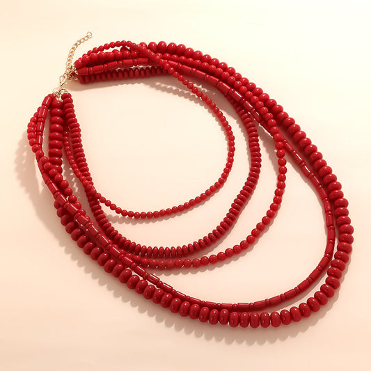 Handmade Multi-Layer Beaded Necklace – Ethnic Statement Jewelry for Women