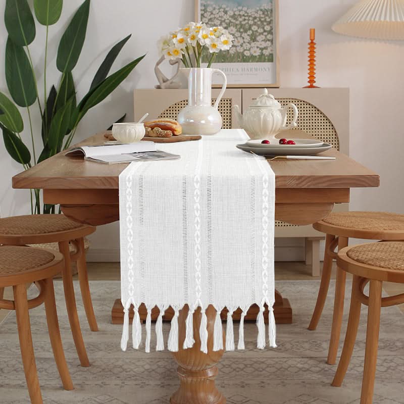 Table Flag Cotton & Linen Table Cloth – Handmade with Tassels