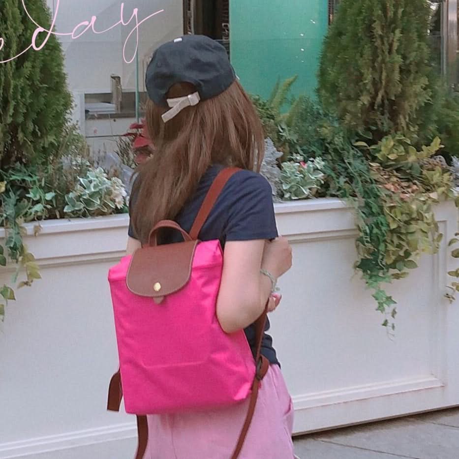Women's Nylon School Backpack – Stylish Embroidered Shoulder Bag