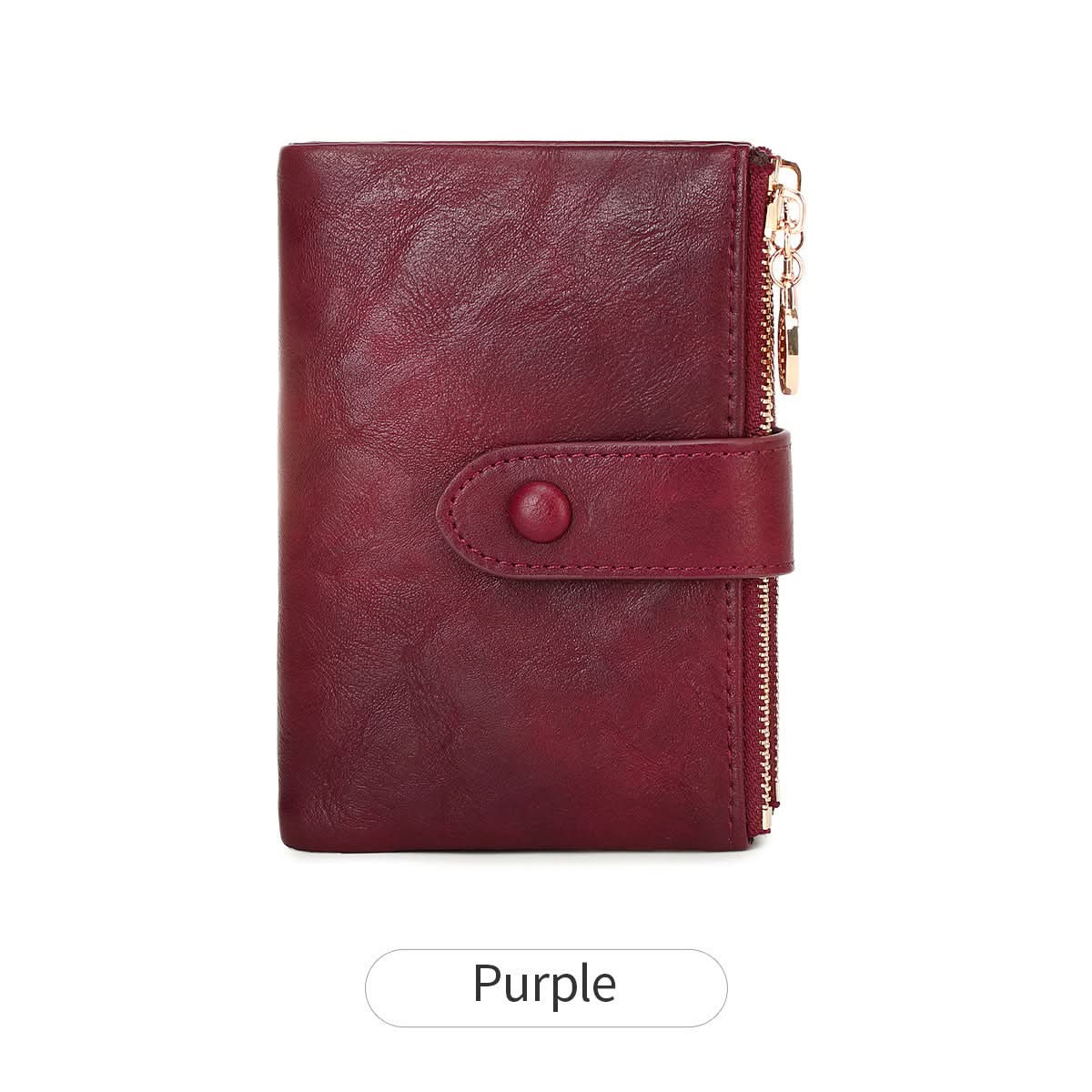 Women's Double Zipper Trifold Wallet – Multi-Card Slot Wallet