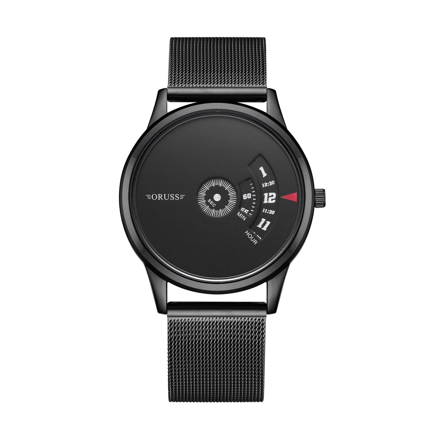 Men's Unique Dial Stainless Steel Watch - Mesh Strap