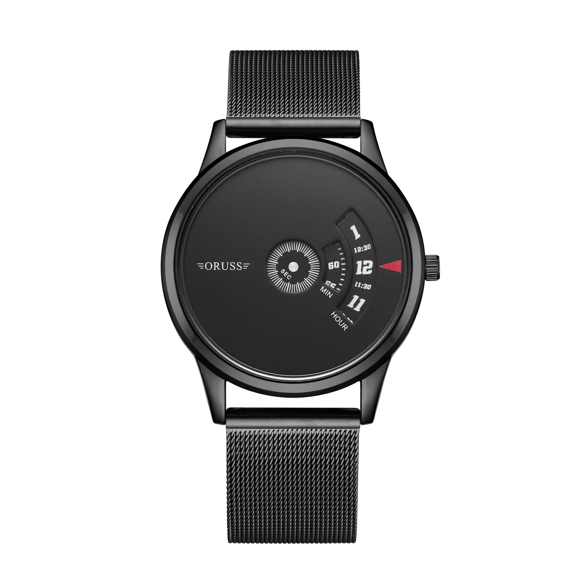 Men's Unique Dial Stainless Steel Watch - Mesh Strap