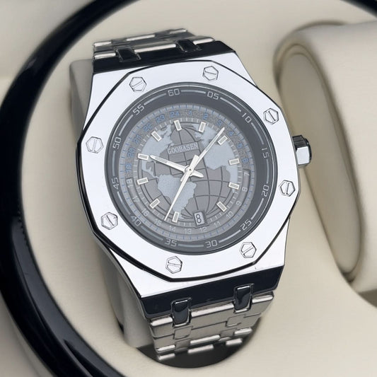 Men’s Luminous Octagon Dial Quartz Watch – Calendar Display