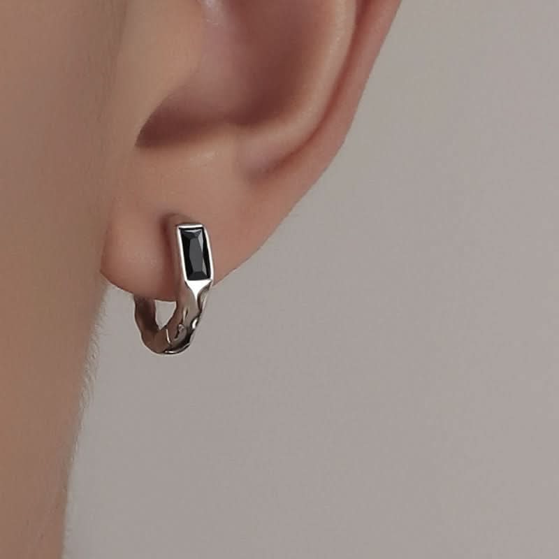 Men’s Black Hoop Earrings - Non-Pierced Ear Clips