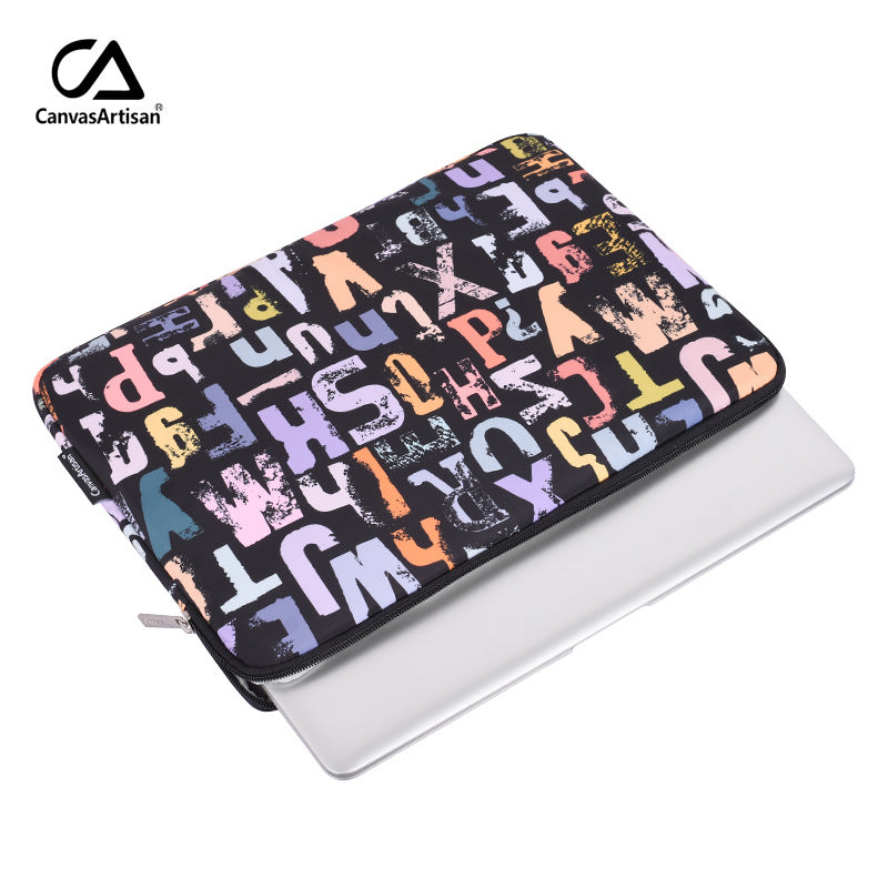 Black Urban Letters Laptop Sleeve – Waterproof, Shock-Resistant Case for HP & more (11–15")