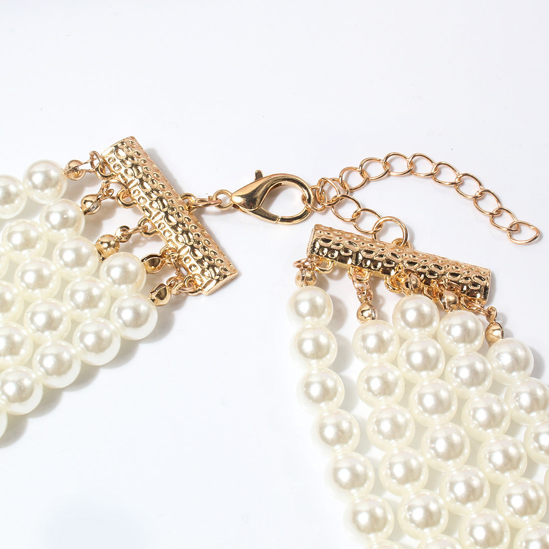 Multi-Layer Pearl Choker Necklace – Retro Beaded Statement Jewelry for Women