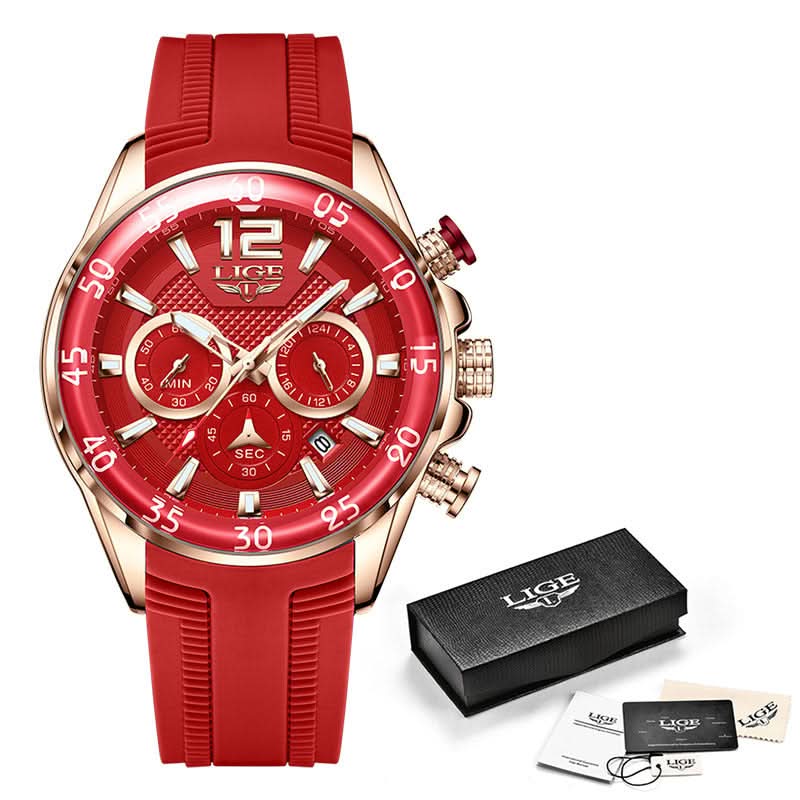 Men’s Quartz Sports Chronograph Watch –Silicone Strap