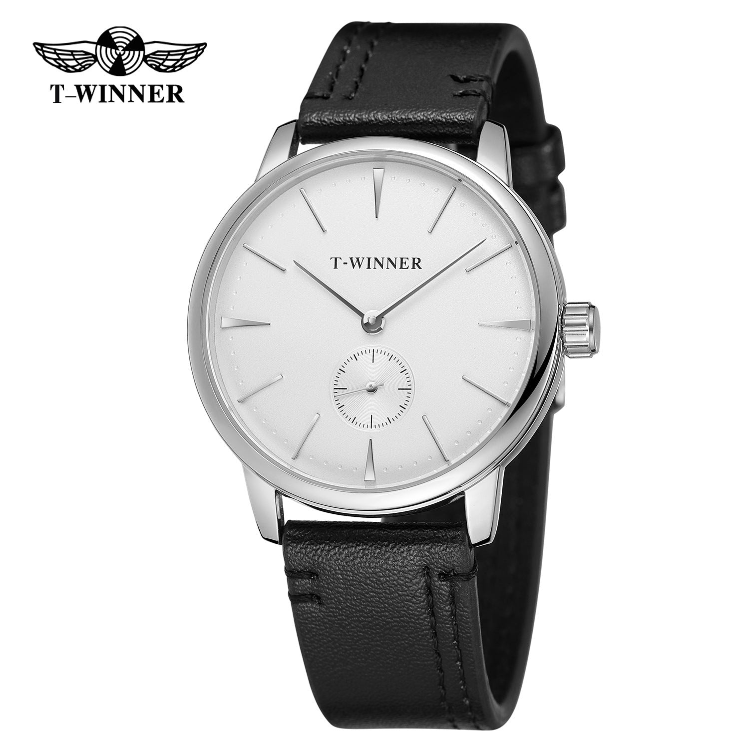 T-WINNER Waterproof Mechanical Watch for Men – Leather Strap Automatic Timepiece