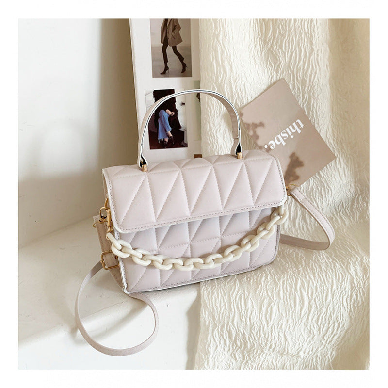 Retro PU Square Handbag – Small Chain Shoulder Bag for Women