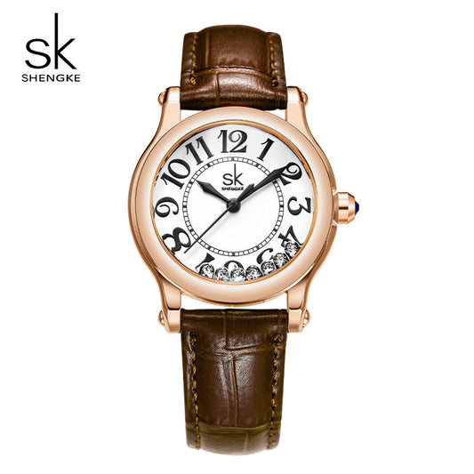 SK Women’s Quartz Watch – Round Dial, Waterproof Basic Fashion Watch