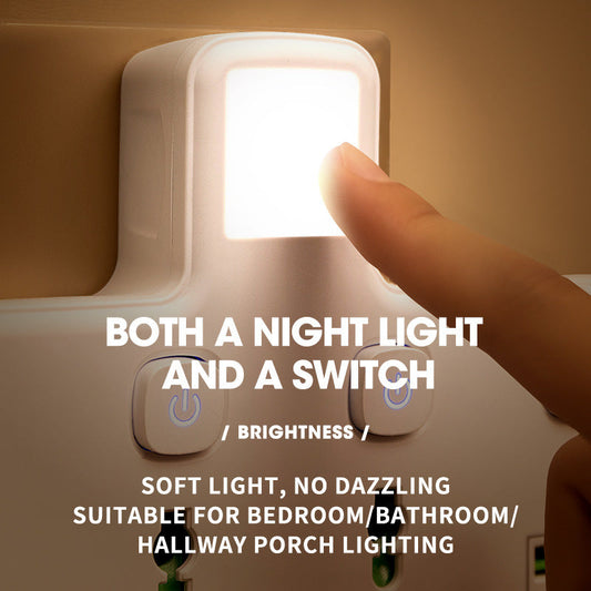 European Plug Socket Adapter with USB & Type-C – With Switch & Night Light